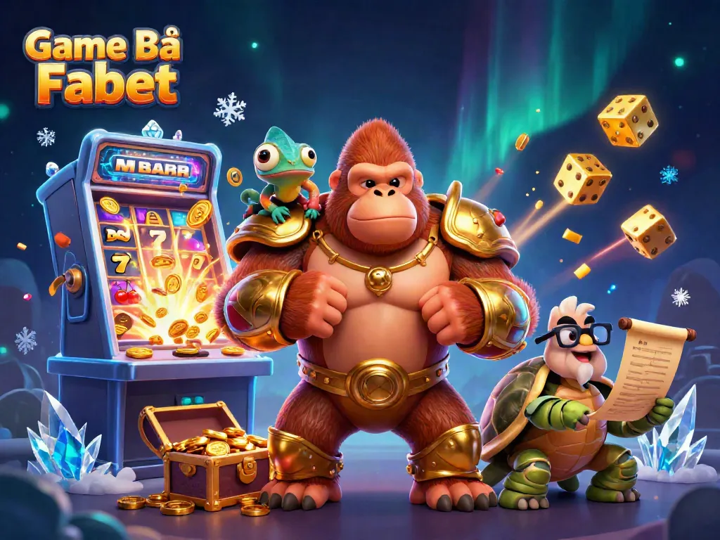 Engage with the thrilling world of Game Bài Fabet through an action-packed 3D casino scene.