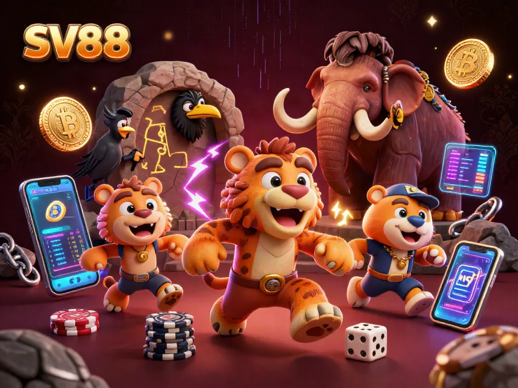 SV88 enhances the casino experience with vibrant 3D illustrations of gaming elements.