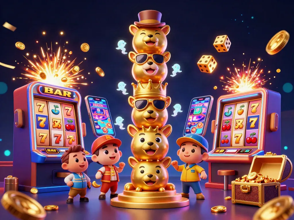 Experience Vin 88's thrilling gaming with a vibrant jackpot explosion and totem pole characters.